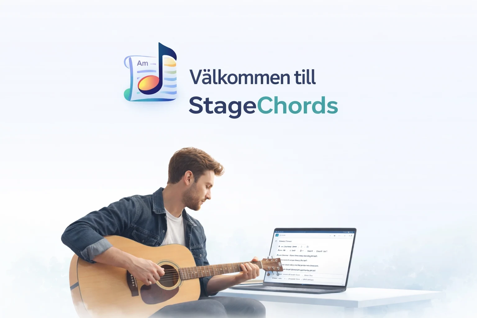 StageChords på scen med låttexter och ackord